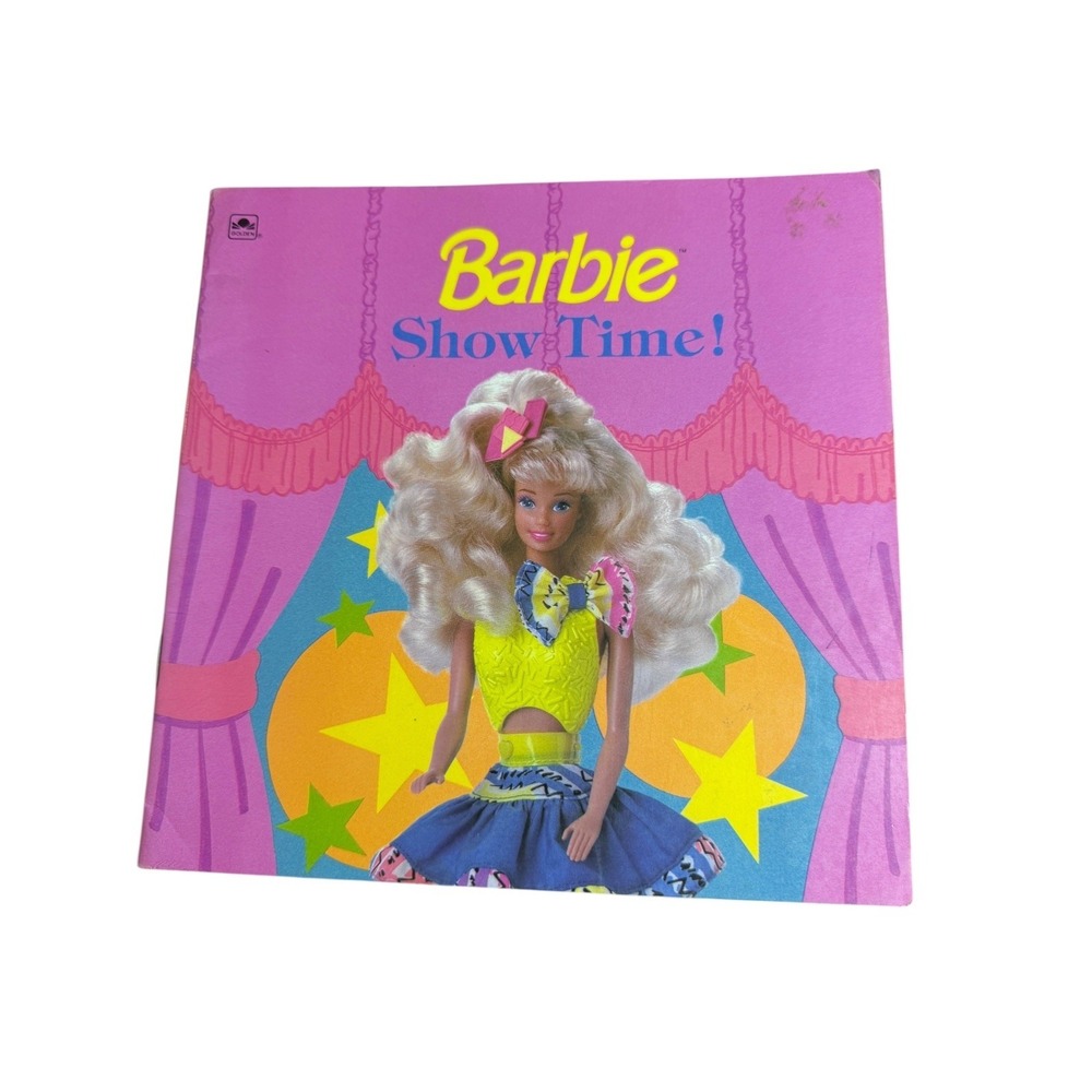 VTG Barbie Show Time! Softcover Golden Book 1992 Stage‎ Play Doll Nostalgia